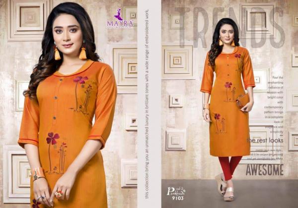 Mayra Pankhudi 2 Fancy Silk Embroidery Kurti Collection